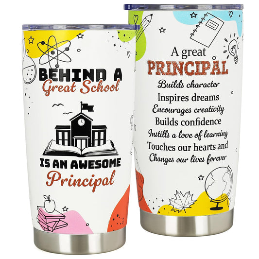 Principal Appreciation Gifts - Principal Christmas Birthday Gifts for Men Women - Teacher Appreciation Day Gift for Principals - Principals Day Gift Ideas from Student - 20oz Tumbler