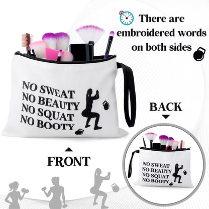8 Pcs Workout Cosmetic Bags Workout Gifts Funny Sports Lover Gym Gifts Gym Fitness Makeup Bags for Women Body Builder Zipper Pouch for Fitness Bodybuilding Lovers