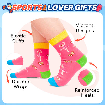 HAPPYPOP Novelty Socks for Teen Kids - Gifts for Gymnasts Cheerleaders Dancers Girls Preteen