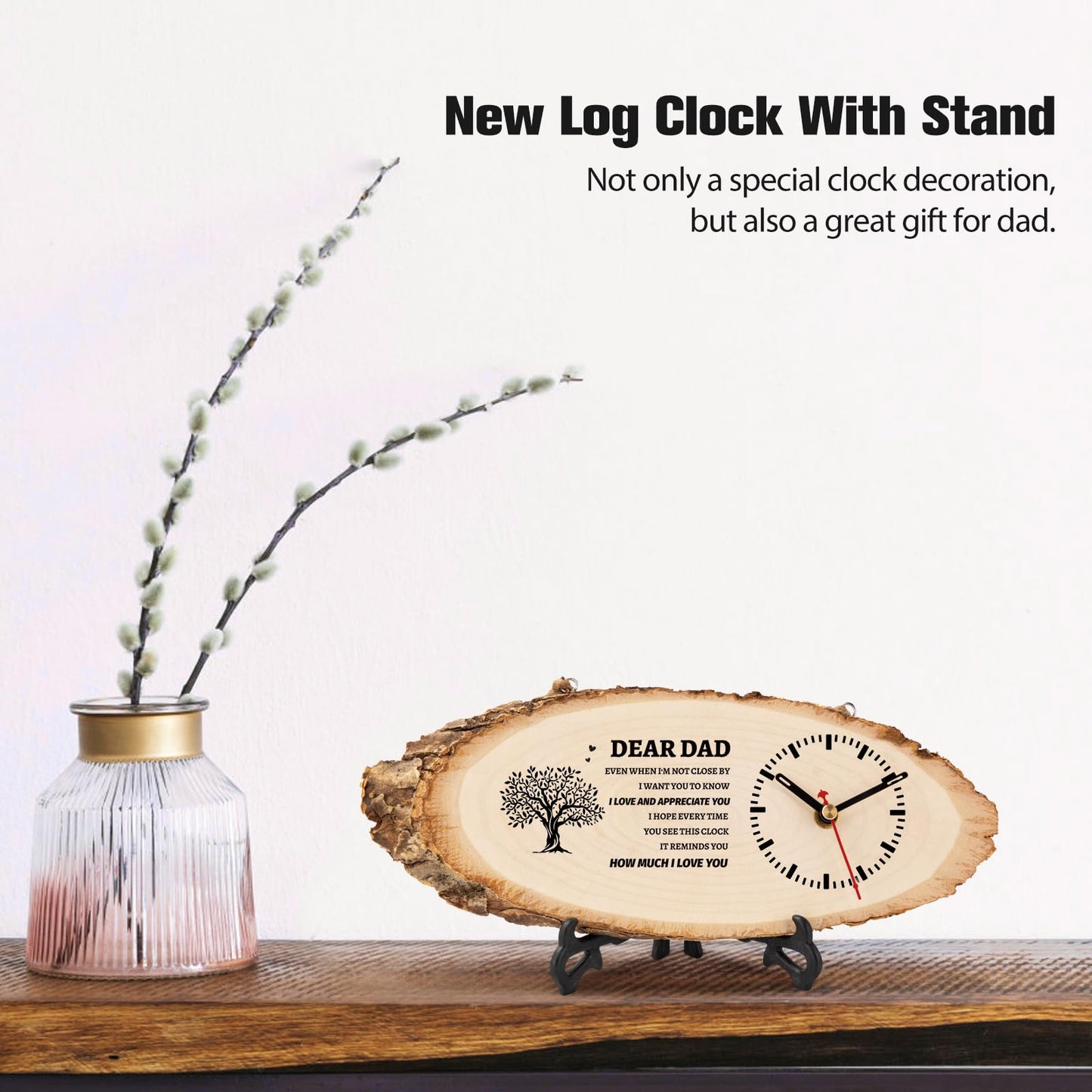 BeauGift Dad Gifts, for Dad from Daughter Son, Wooden Clock Gifts for Daddy, Birthday Gift Idea for Papa, Fathers Day Present from Child to My Dad