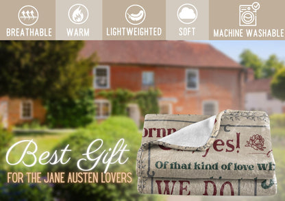 Huglanket Jane Austen Gifts for Women, Flannel Blanket, Personalized Jane Austen Gift for Birthday, Thanksgiving's Day, Christmas - Size 50" x 65" - Frame
