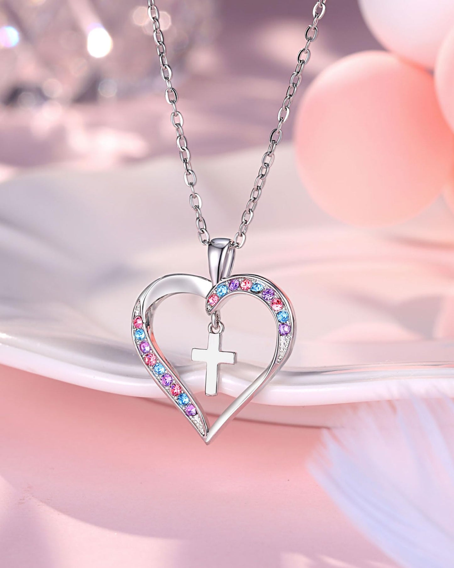 UPROMI Cross Necklace for Girls Back to School Gifts for Girls Baptism First Communion Confirmation Graduation Gifts