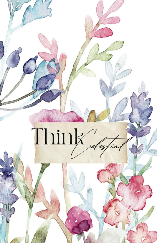 LDS Lined Journal Notebook (Watercolor Flowers Think Celestial)