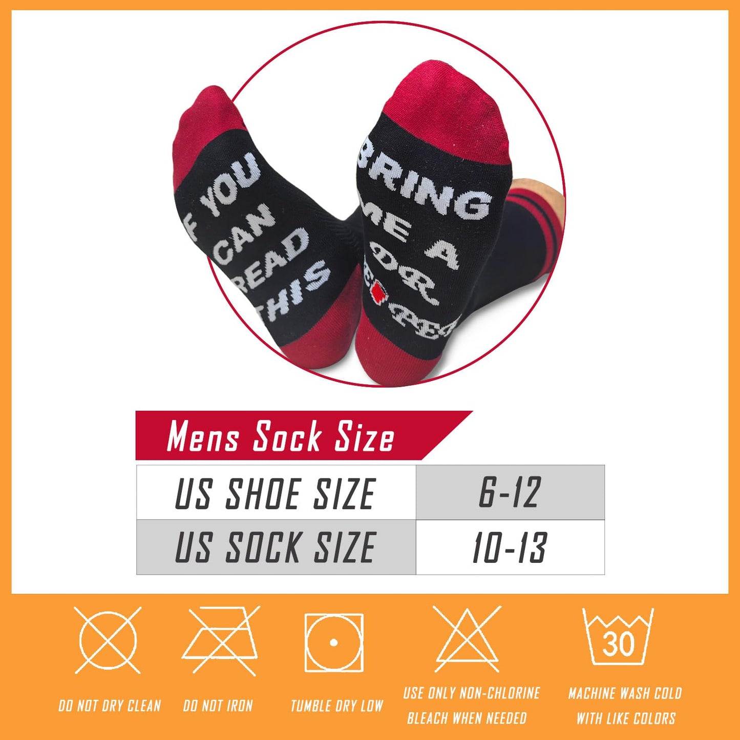 Novelty Drinking Theme Crew Socks, Fun Father Day Gift for Dad, Gift for Drinks Lovers in Birthday Party Christmas Fit Shoe Size 10-13