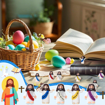 100 Pcs Little Jesus Figures, Mini Jesus Figurines in Bulk, Small Jesus Loves You Figures, Miniature Baby Jesus Resin to Hide, Pocket Gifts