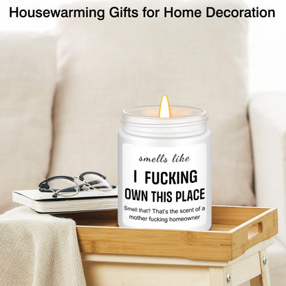 Homsolver House Warming Gifts New Home, Funny Housewarming Gifts for Women, Men, Neighbor, New Homeowner, Apartment, House Warming Party Lavender Candles Decor Gift Ideas
