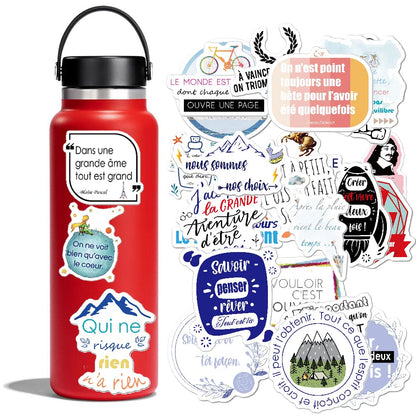 French Inspirational Stickers for Teens Adults Kids Teachers | French Quote Stickers | Positive Language Stickers for Planner,Journaling Scrapbook,Water Bottles, Laptop