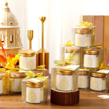 Hoolerry 12 Pcs Eid Mubarak Candles Gifts Bulk Eid Al Adha Party Favors for Women Mubarak Scented Soy Candles Lavender Mini Muslim Islamic Gifts Thank You Glass Jar Islamic Festival Party Favors