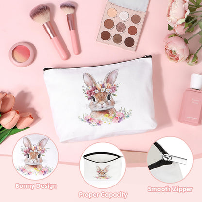 Easter Gifts for Teens Girls Women Adults,7 PCS Bunny Gifts Set with Iced Coffee Cup,Bracelet,Socks,Bag,Hair Clip & Scrunchy,Perfect Easter Basket Stuffers for Teens Girls Adults