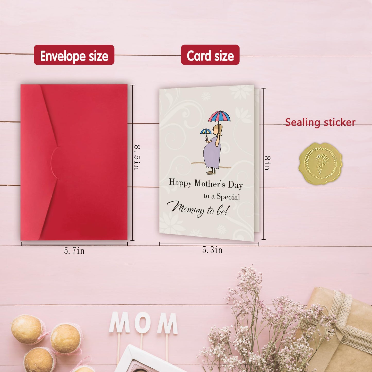 Mommy To Be Mother's Day Card, Pregnant Mom Mothers Gifts, First Mothers Day Cards for Wife, Pregnancy Announcement Card, New Mom Gifts