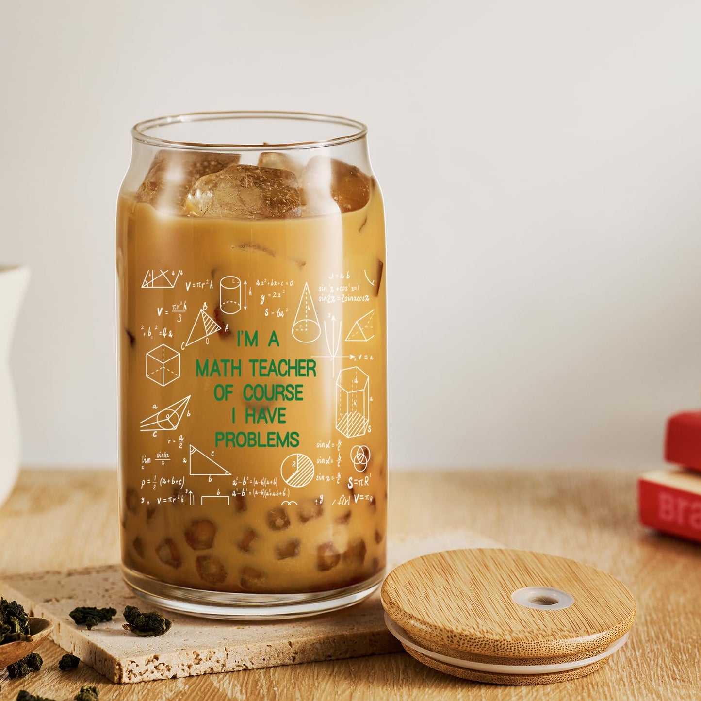 JERIO Math Teacher Gifts for Women,Men -Teachers Appreciation Gifts,Graduation,Birthday,Christmas Gift for Math Teacher-I'm A Math Teachers Of Course I Have Problems 16oz Drinking Glass