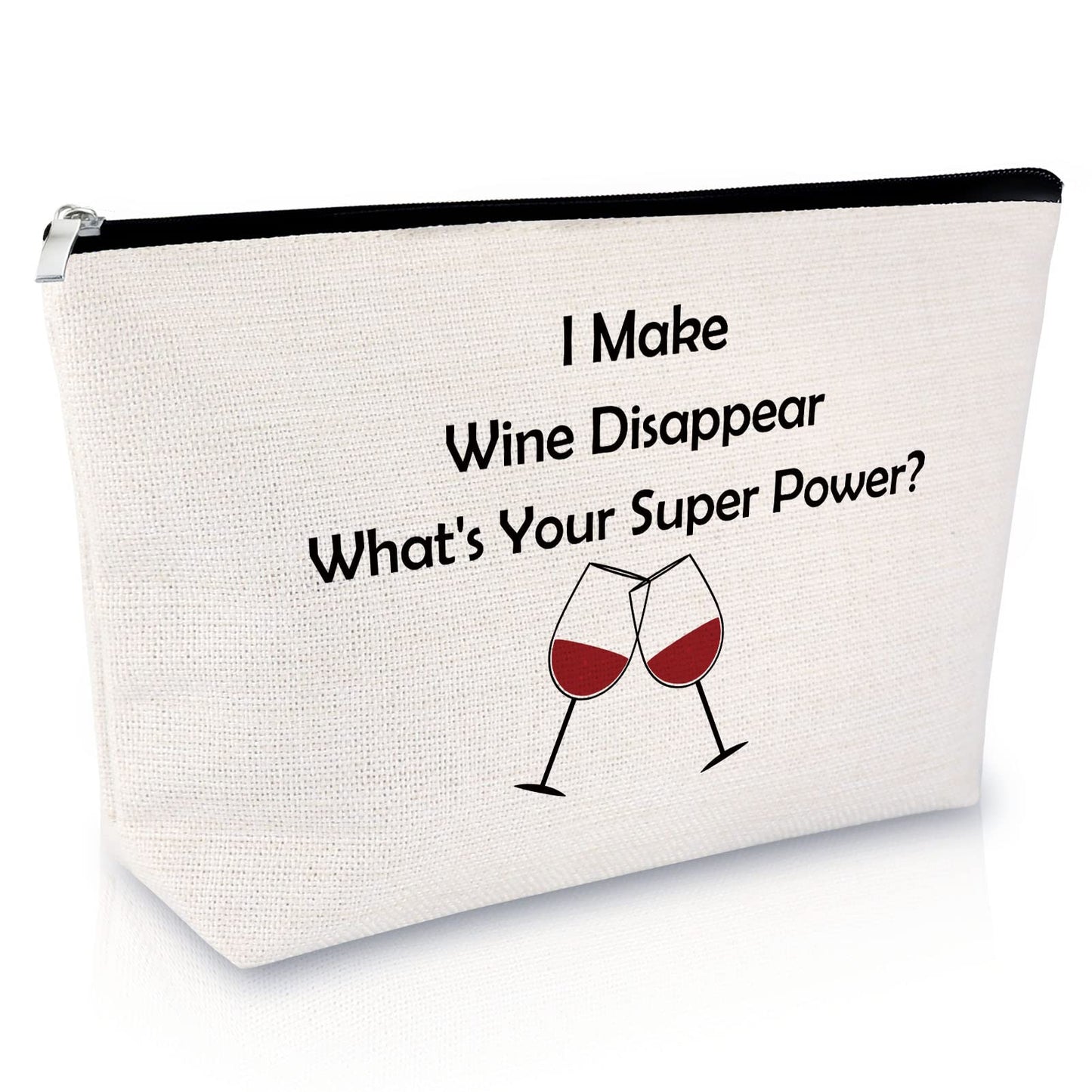 Wine Gift for Wine Lover Makeup Bag for Women Coworker Friends Friendship Gift for Sister Bestie Birthday Presents for Mom Daughter Cosmetic Bag Christmas Graduation for Her Niece Zipper Travel Pouch