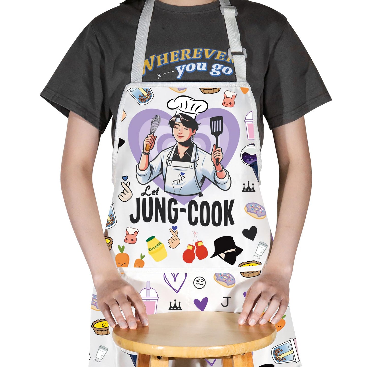 JNIAP Korean Group Kitchen Apron Korean Group Fans Gifts Korean Group Kitchen Gifts Korean Music Lover Gift
