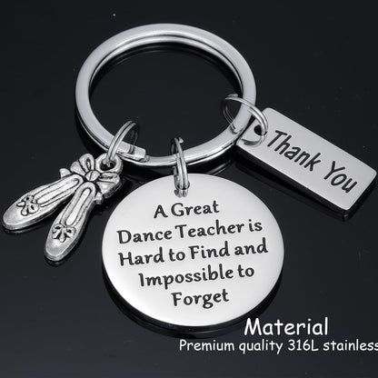 Kivosliviz Dance Teacher Gift Keychain for Women Man - Jewelry for Best Instructors