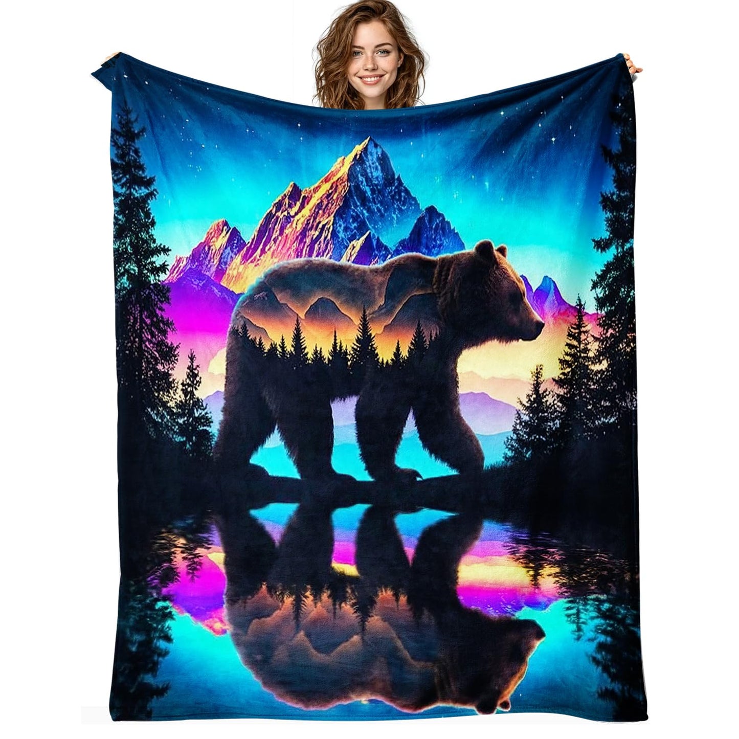 Bear Blanket Bear Fleece Throw Blanket Super Soft Fuzzy Plush Cozy Warm Bears Decor Stuffed Bedding Blankets Gift for Boys Girls Men Women Kids & Adult 50"X40"