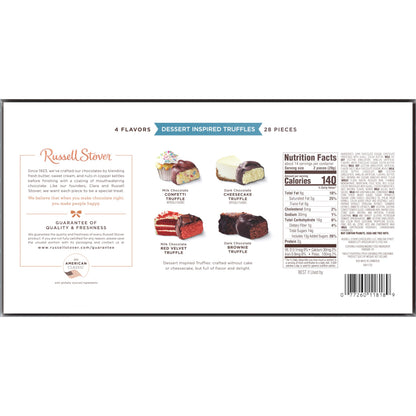 RUSSELL STOVER Assorted Milk & Dark Chocolate Dessert Inspired Truffles Candy Gift Box, 14.9 oz.