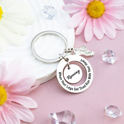 Cross Country Running Gifts Runner Keychain Marathon Gift for Women Men Running Track And Field Accessories for Men Marathon Gift for Track Athletes