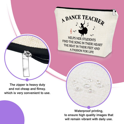 Sazuwu Dance Teacher Gifts: Makeup Bag & Travel Pouch for Women - Appreciation, Birthday, Thank You & Holiday Gifts