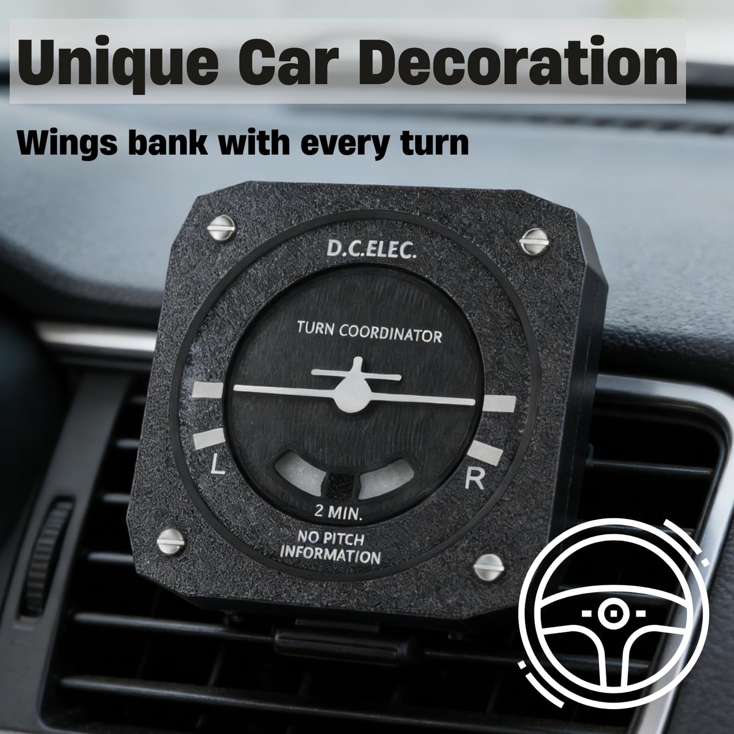 Pilot Gifts Turn Coordinator model for Car Vent,Aviation Gift of Flight school, Airplane novelty gifts for men, Father's Day, Christmas, Birthday