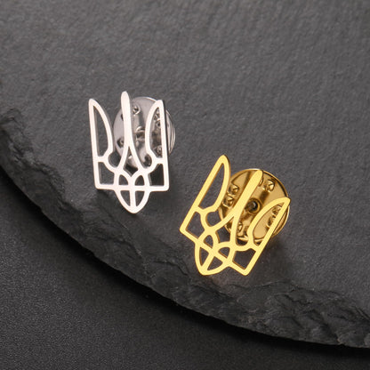 Dreamtimes Ukrainian Symbol Brooch pins Ukrainian Coat of Arms Lapel Pin for Men Women Ukraine Trident Inspired Jewelry Ukraine Remembrance Pin Patriotic Gift