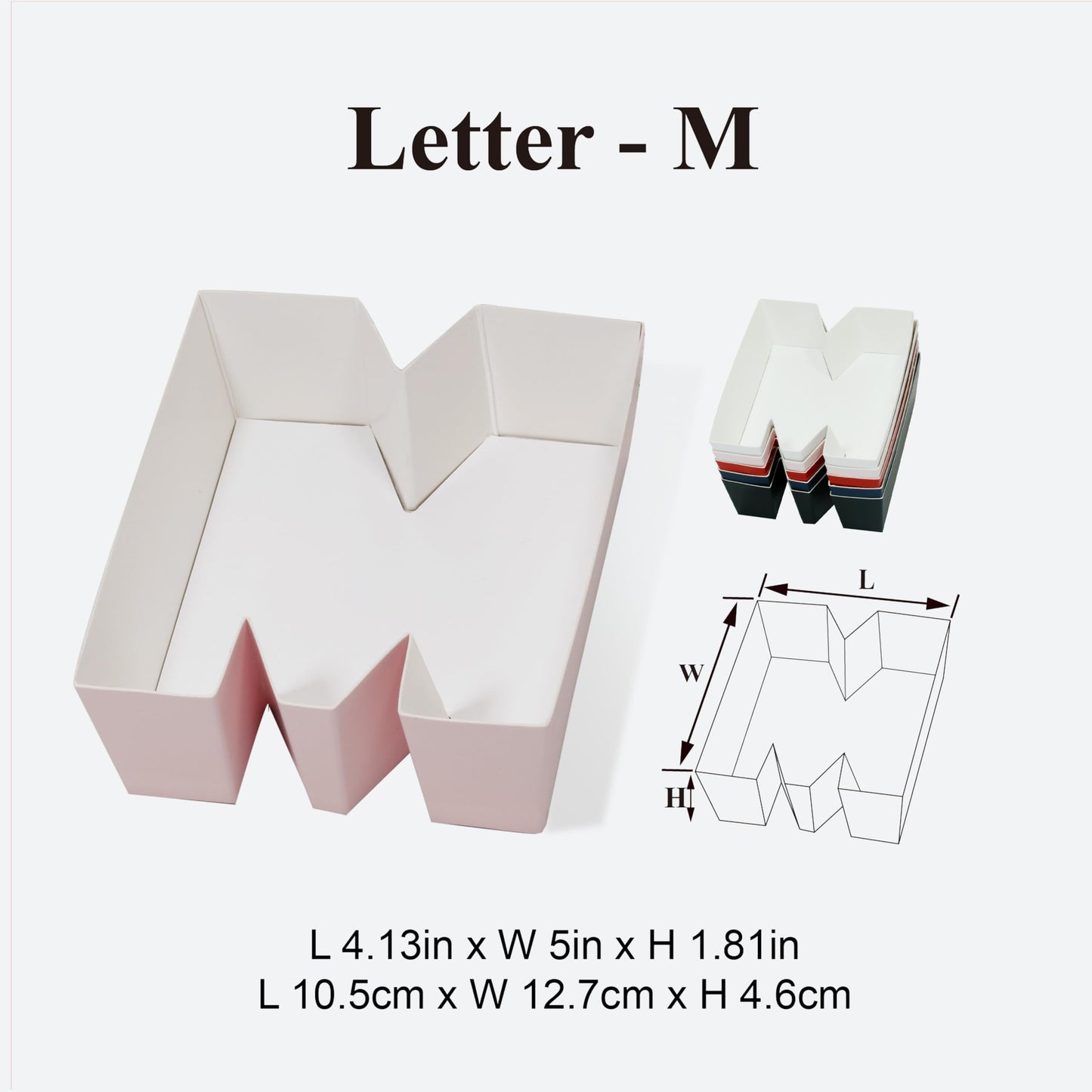 Geoto 17.3"x6"x2" Pink/Red/White Creative Mother's Day Gift Packaging Idea Fillable MOM Letter Shaped Gift Boxes(Pink)