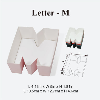Geoto 17.3"x6"x2" Pink/Red/White Creative Mother's Day Gift Packaging Idea Fillable MOM Letter Shaped Gift Boxes(Pink)