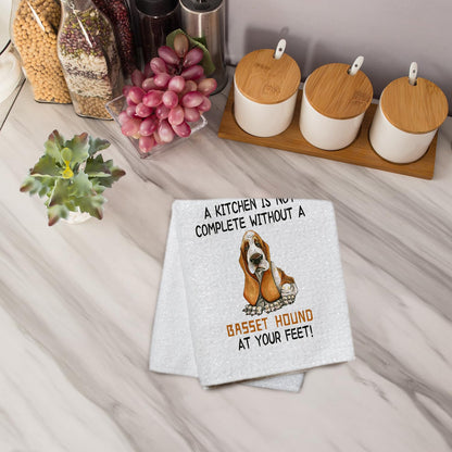 Basset Hound Kitchen Towels, 16x24 Inch, Cotton, Kitchen Cloth, Dish Cloths, Basset Hound Decor, Dog Lover Gifts