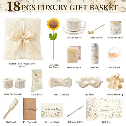 Mothers Day Gifts Happy Birthday Gifts for Mom Wife Grandma Daughter Friends Siste,Self Care Gift Get Well Relaxing Spa Gift Basket Set