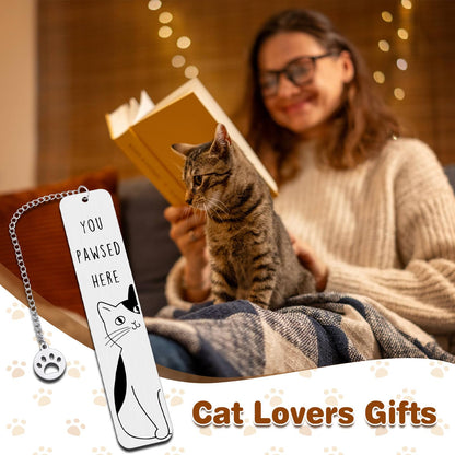 Cat Gifts for Women, Cat Lover Gifts for Women Men Reader, Graduation Gift for Her Him, Cute Bookmarks for Cats Mom Dad Girl Boy, Birthday Gift for Book Lovers, Bookish Gift Reading Accessories