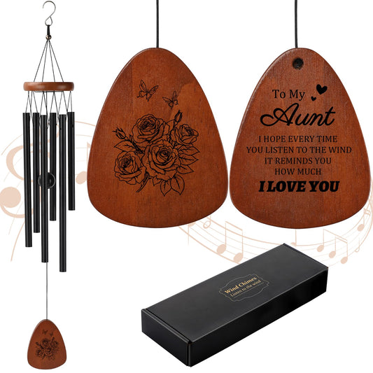 PRSTENLY Aunt Gifts from Niece Nephew, Aunts Wind Chimes Best Aunts Ever Gift for Birthday, Auntie Gifts for Mothers Day Christmas Thanksgiving