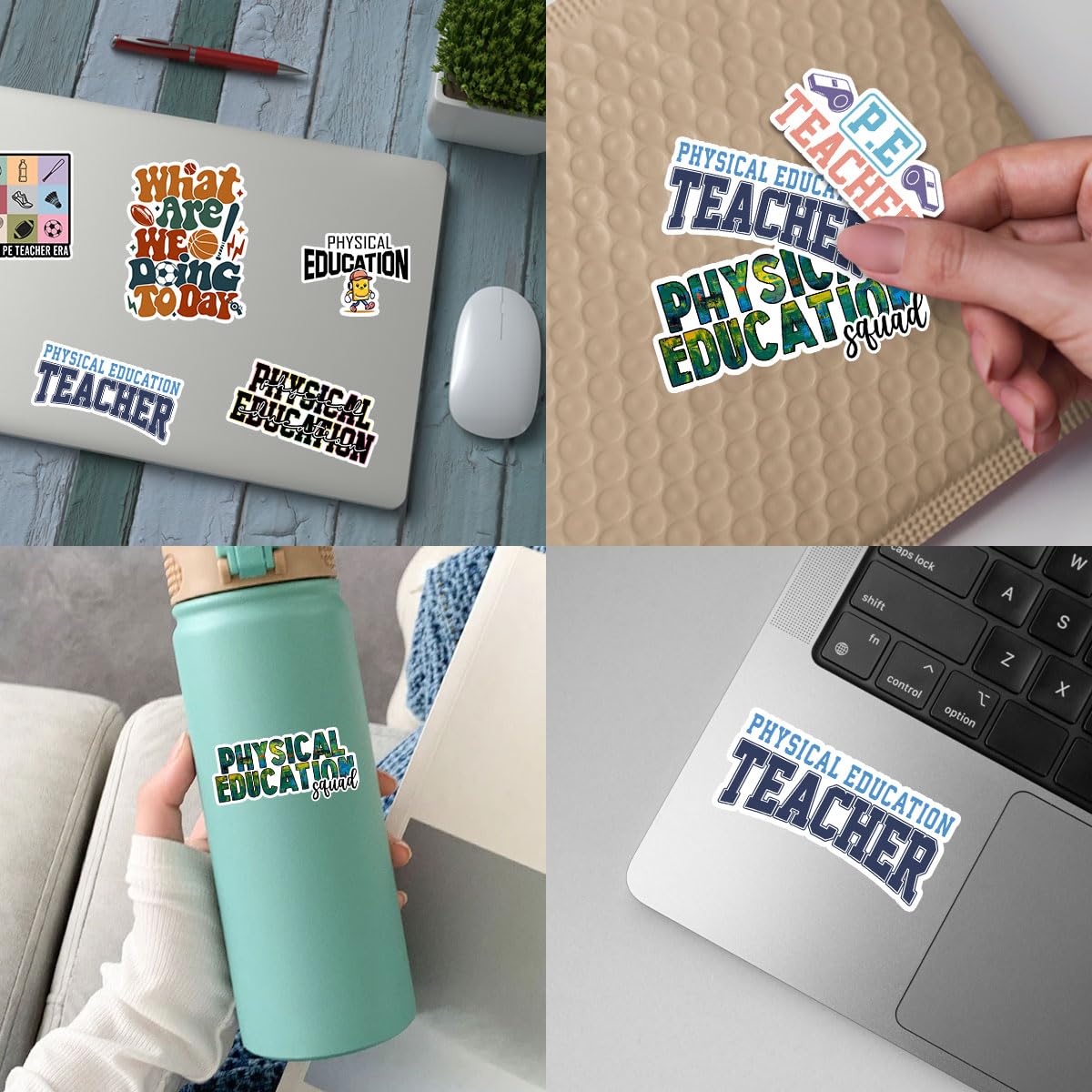 10 Pcs Physical Education Teacher Stickers – Gift for Gym Teachers, Coaches, Parents, Friends, Teammates – Ideal for Laptops, Water Bottles, Tumblers, Notebooks, Scrapbooking 3
