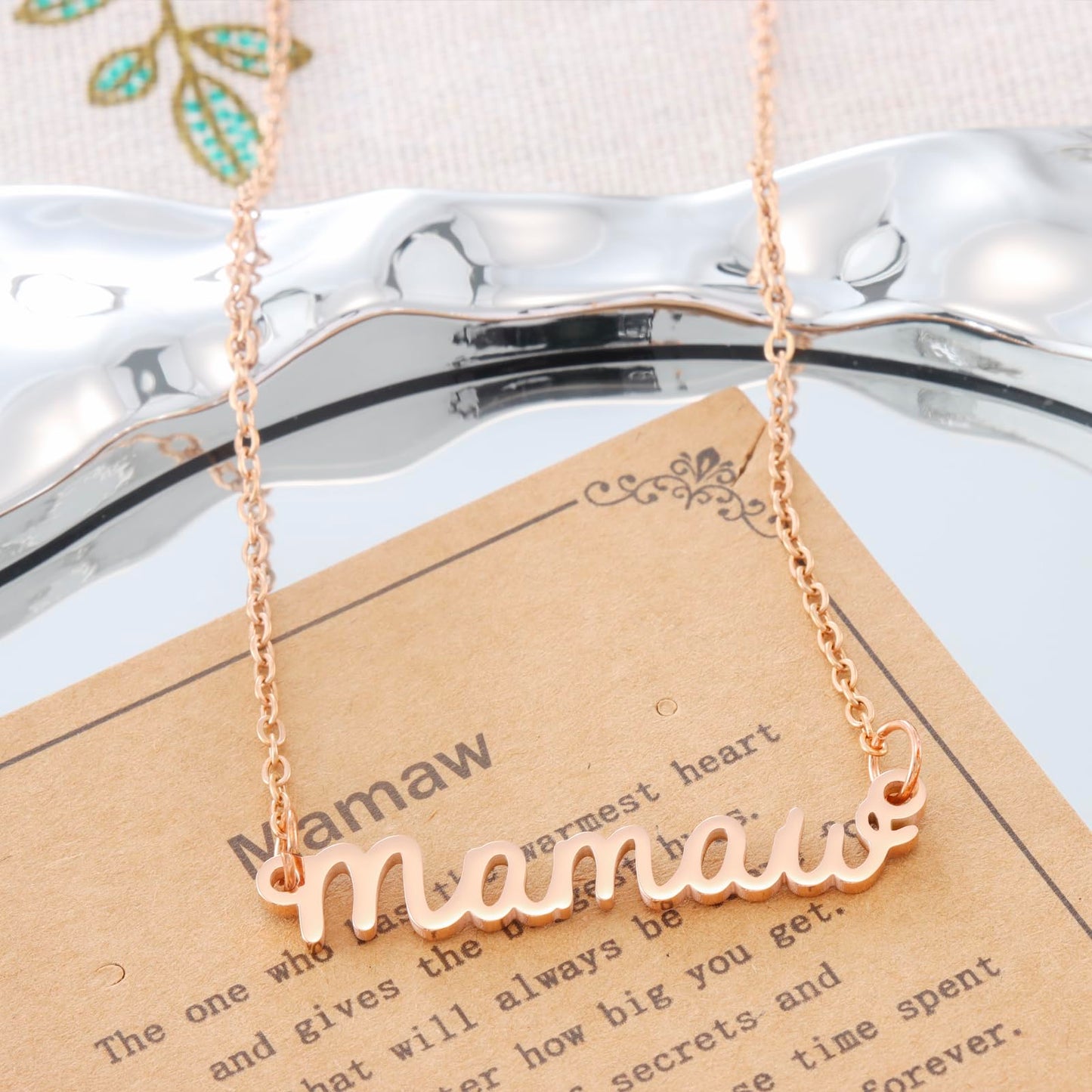 Mamaw Gifts Necklace from Grandkids for Birthday Women Best Mothers Day Jewelry Mamaw Necklace