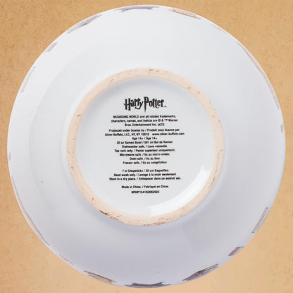 Silver Buffalo Harry Potter Icons Ceramic Ramen Noodle Rice Bowl with Chopsticks, Microwave Safe, 20 Ounces
