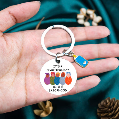 Labor And Delivery Gifts Midwife Gifts l&d Nurse Keychain ob nurse gifts It's A Beautiful Day In The Laborhood Appreciation Gift For Nurses Week Labor Day