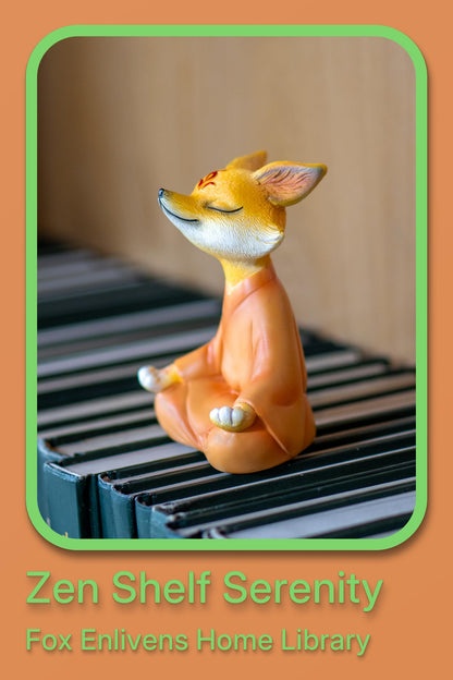 Zen Fox Figurine, Meditating Fox Buddha Statue for Home Decor, Living Room, Yoga & Meditation Accent, Shelf, Table, Desk Decor, Outdoor Garden Decor, Gifts for Women