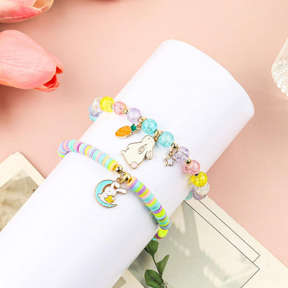 Easter Braclets Basket Bunny Gifts, First Communion Baptism Confirmation Christian Easter Gifts for Gir Daughter Granddaughter