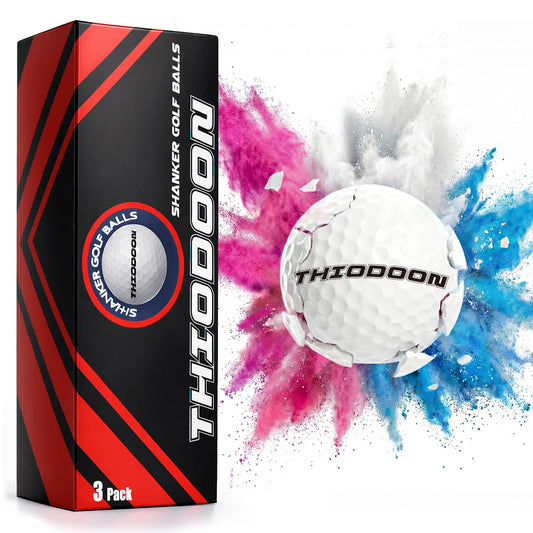 THIODOON 3 Pack Exploding Balls for Golf Party Gender Reveal Prank Funny Joke for Golfers - 3 Piece Set (3 White/Blue & Pink & White)