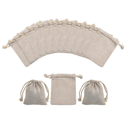calary 5x6.9 Inch Double Canvas Drawstring Bag Cotton Pouch Gift Sachet Bags Muslin Bag Reusable Tea Bag (25pcs)