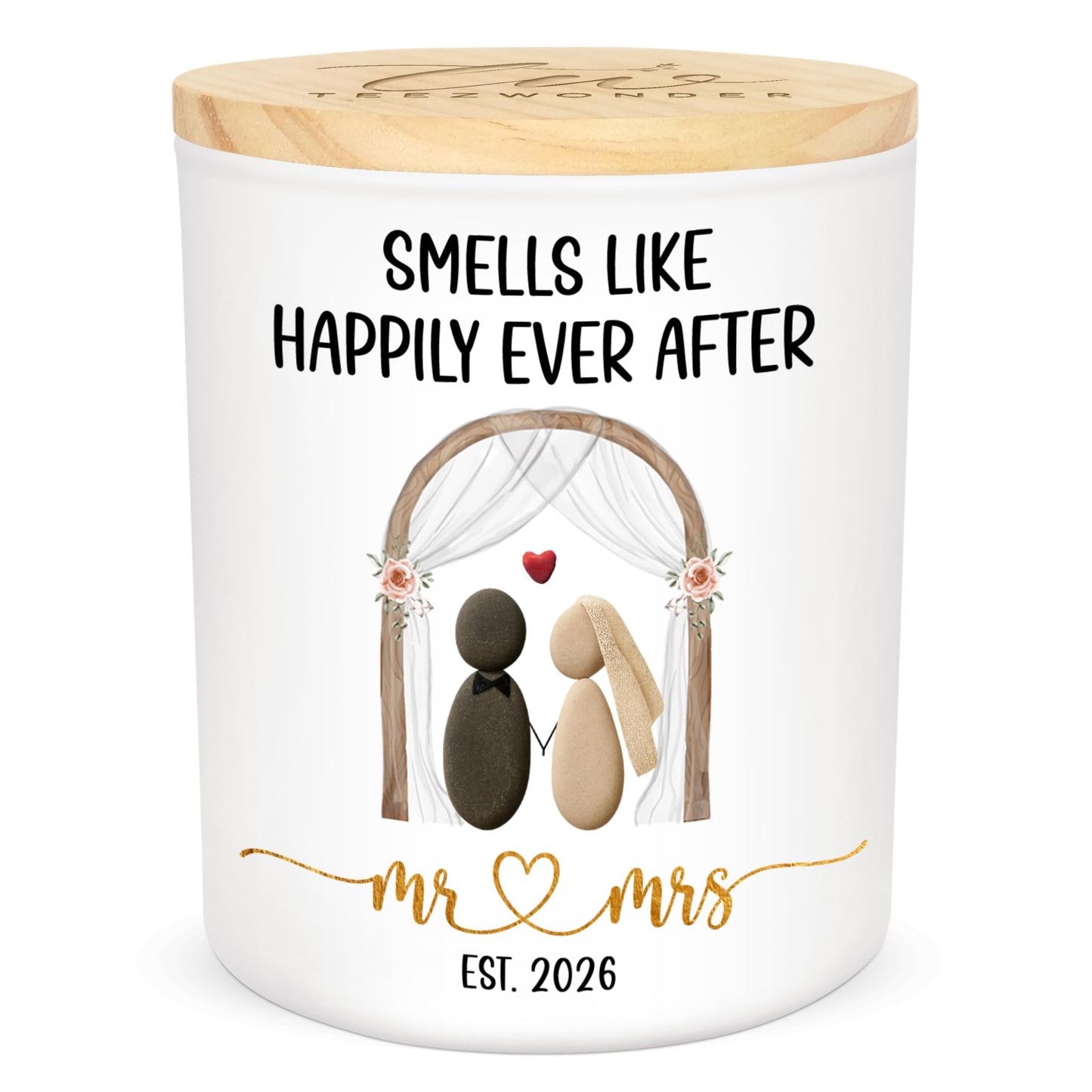 TEEZWONDER Wedding Gifts for Newlyweds - Mr & Mrs 2026 Scented Candle - Bridal Shower Engagement Gifts for Couples, Mr and Mrs Gift for Bride and Groom, Anniversary Wedding Gift for Women Men