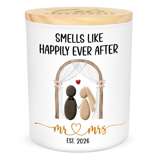 TEEZWONDER Wedding Gifts for Newlyweds - Mr & Mrs 2026 Scented Candle - Bridal Shower Engagement Gifts for Couples, Mr and Mrs Gift for Bride and Groom, Anniversary Wedding Gift for Women Men