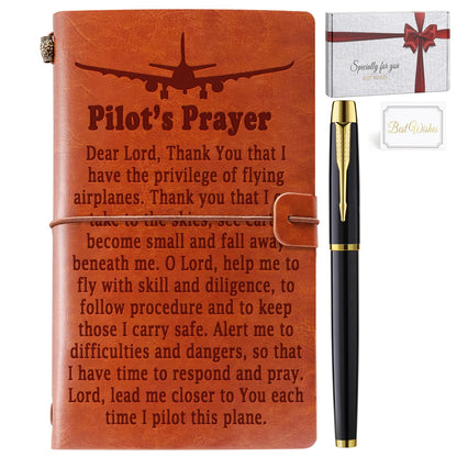 Pillot Gifts Prayer Journal Notebook Pilot Gifts for Men, Aviation Airplane Future Pilot Gift for Men New Pilot Aviation Gift for Graduation Birthday
