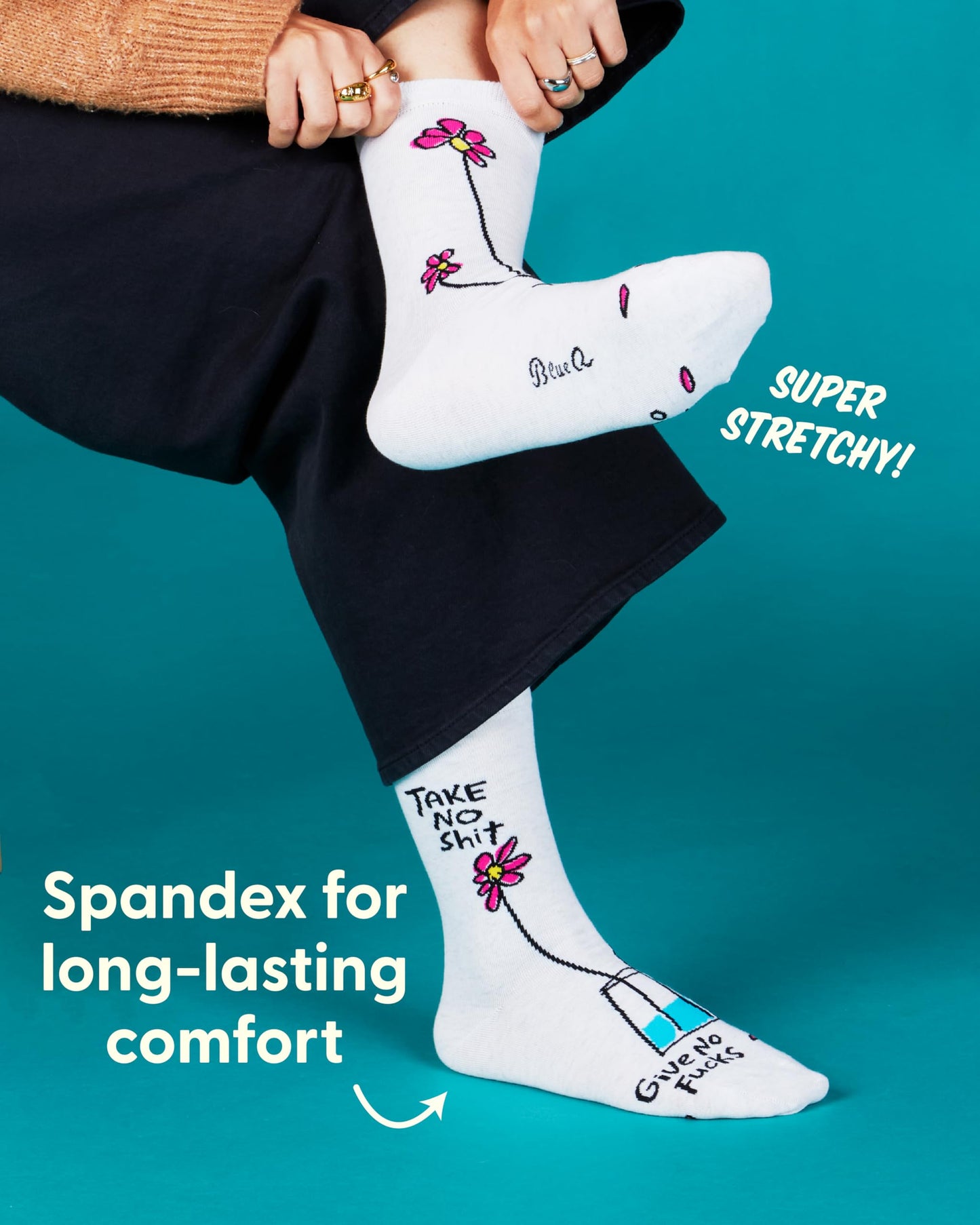 Blue Q Women's Funny Novelty Crazy Crew Socks with Sayings