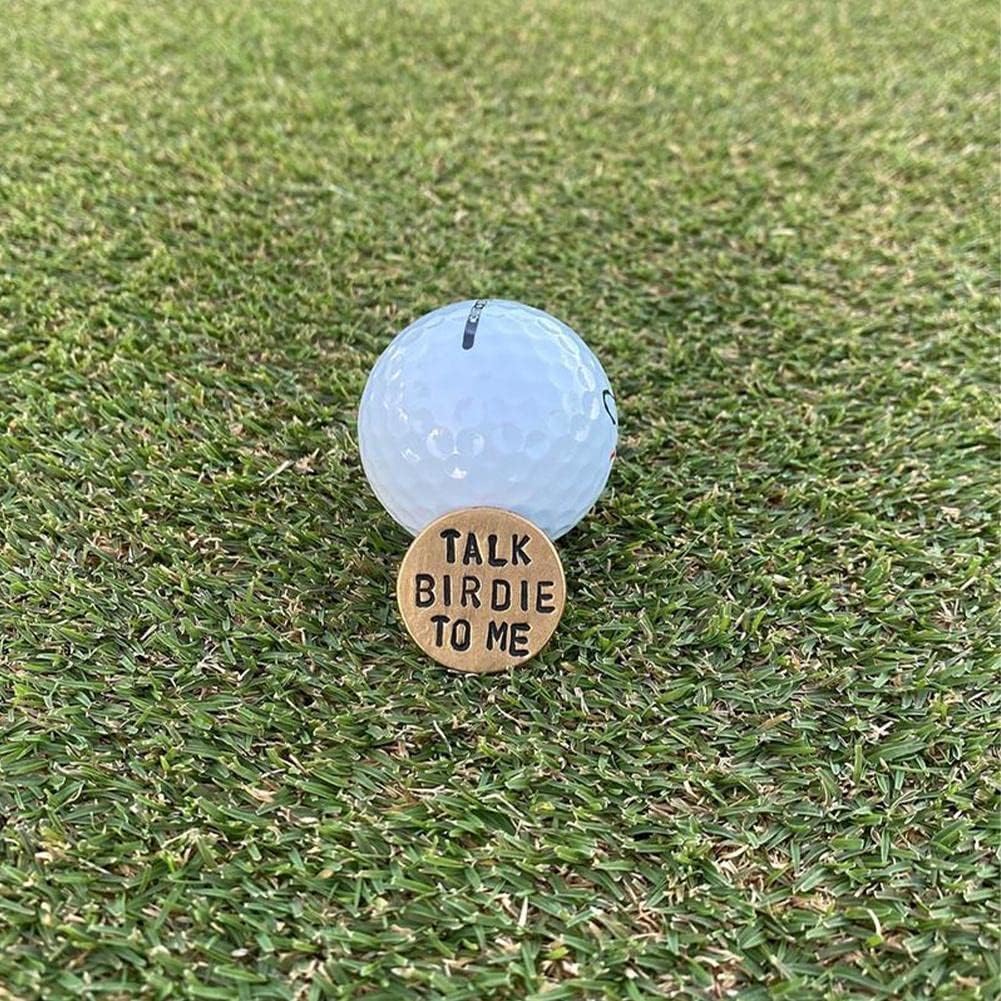 Funny Golf Ball Marker, for Men Adult Humor Novelty Golf Ball Markers with Funny Words, Unique Golf Gag Gifts for Men or Womsen Golfer, 4pcs Brown