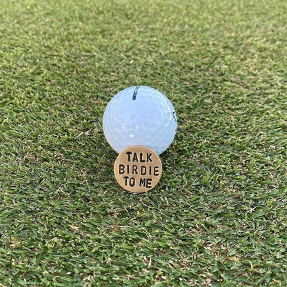 Funny Golf Ball Marker, for Men Adult Humor Novelty Golf Ball Markers with Funny Words, Unique Golf Gag Gifts for Men or Womsen Golfer, 4pcs Brown