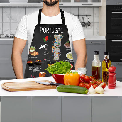 Portugal Country Map Europe Cuisine Lover Kitchen Apron Mom Dad BFF Portuguese Food Cooking Travel Apron