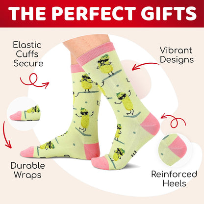 Zmart Food Socks for Women - Hot Dog Popcorn Ice Cream Gifts, Pickle Donut Pizza Socks