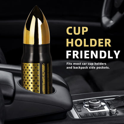 17oz Bullet Tumbler Stainless Steel Gifts for Men Dad Him Husband, Unique Shaped Thermos, Coffee Mug, Anniversary Birthday Dad Gifts for Men, Present Ideas for Fathers Day, Fishing Hunting Camping