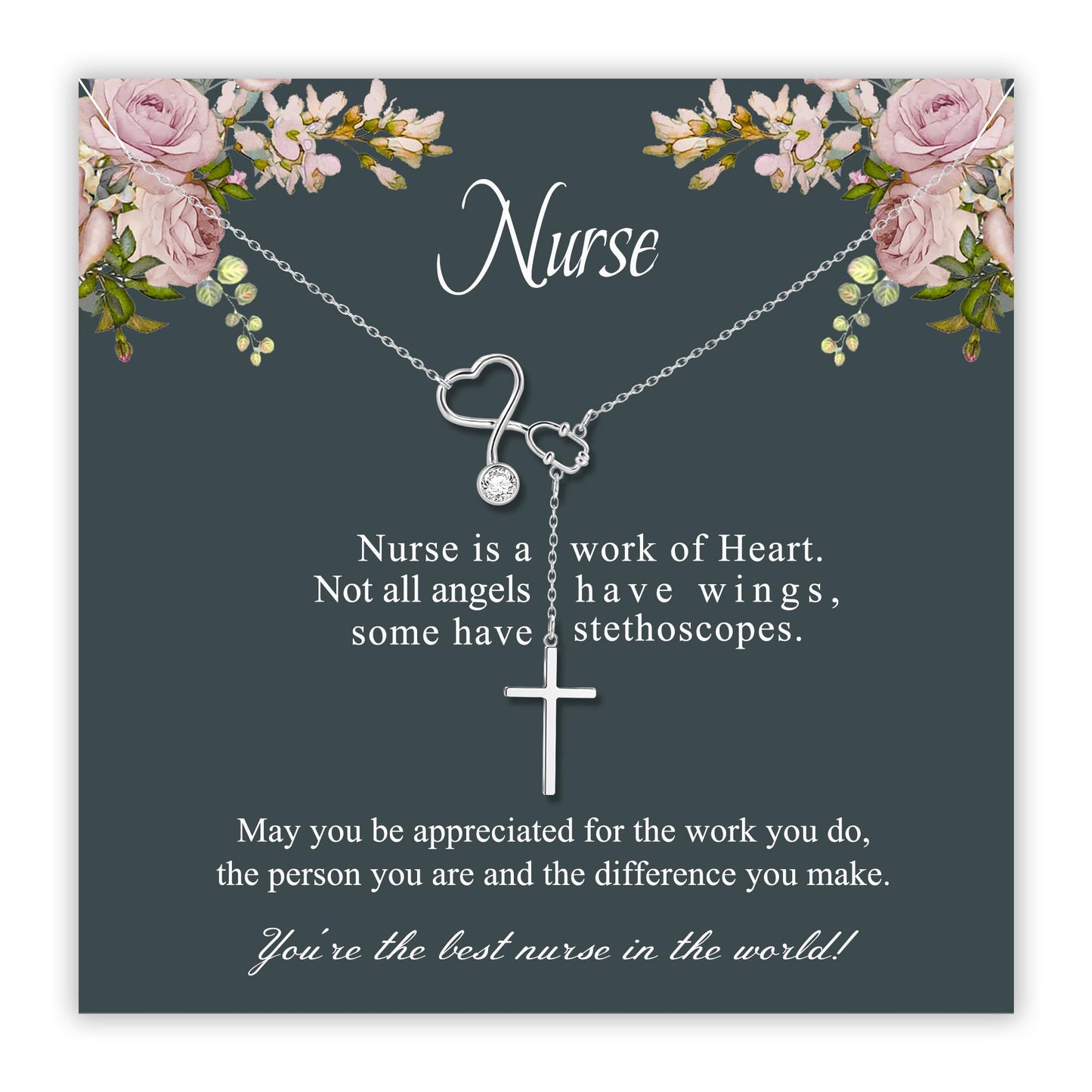 SmileBelle Nurse Graduation Gift for Women, Nurse Week Necklace Appreciation Practitioner Gifts for Nurses Female, Preceptor Gifts Nursing School Medical Assistant Jewelry for New Nurses Accessories
