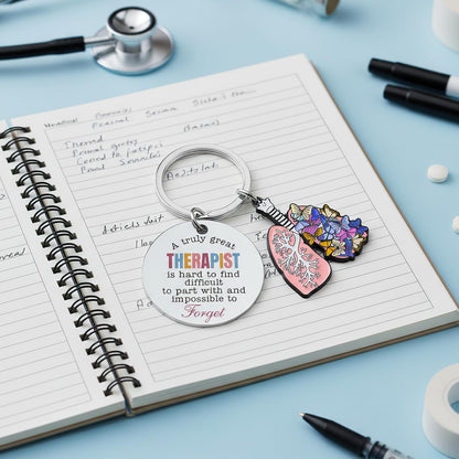 Respiratory Therapist Accessories Gifts - Butterflies Lung Therapy Keychain for Women Men Student Radiology Technologist Graduation Birthday Christmas RT Week Retirement Appreciation Gift