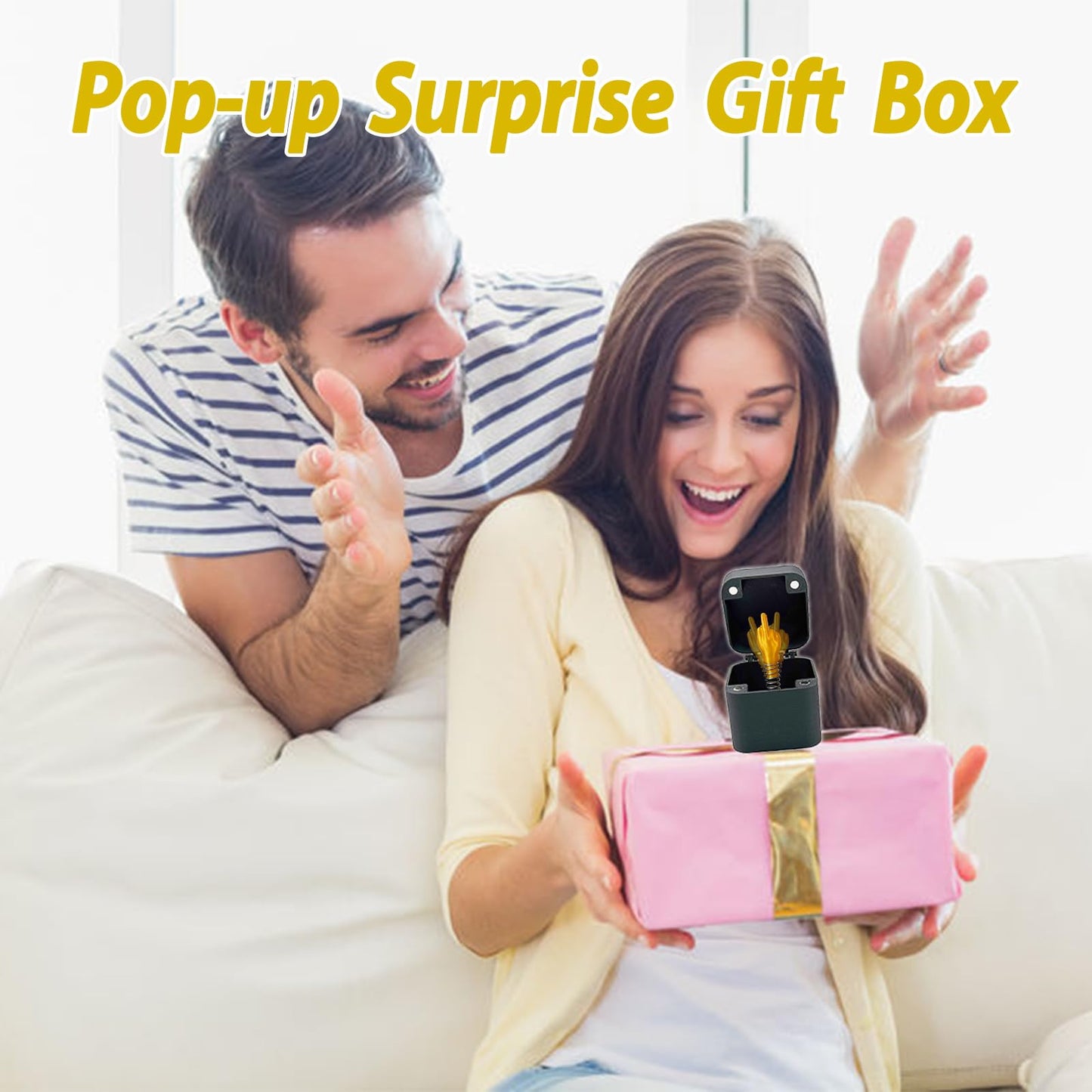 3Pc Middle Finger in a Box Pop-Up Surprise Prank Gift for Adults Spoof Hand Box for Office Desk or Home Decor Perfect Novelty Gift for Christmas and Special Occasions (3Pc, Golden)